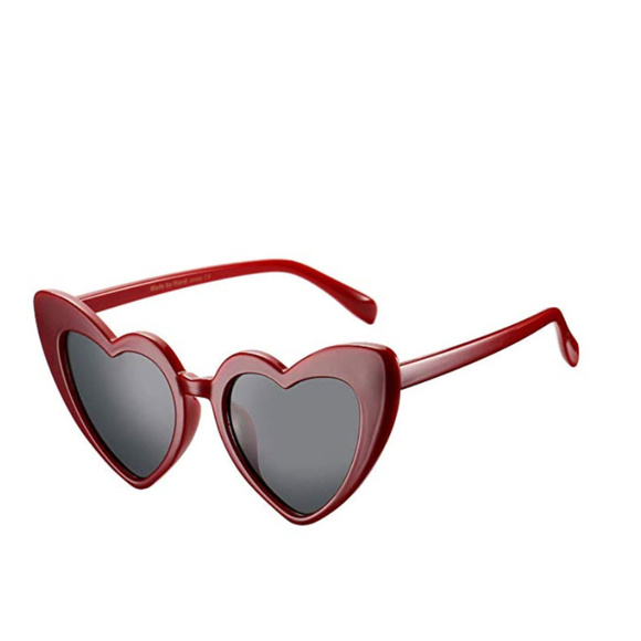 Red Heart frame Retro Lolita sunglasses - Picture 7 of 8